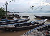 Boats in holy city of Varanasi, India