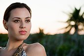 Portrait of young woman, Grande Cenote, Quintana Roo, Tulum, Mexico