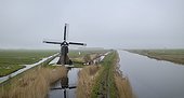 Windmill and polders, Bleskensgraaf, Netherlands