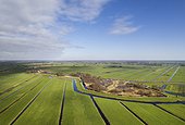 Aerial view of old polder landscape, Zegvel, Netherlands
