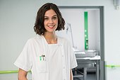 Portrait of a female nurse smiling in hospital