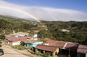 Costa Rica - Rainbow over Monteverde town -