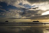 Costa Rica - Manuel Antonio - Sunset at Beach Espadilla Sur . AT the backgroud : Gemelas Islands
