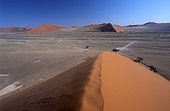 Namibia - Namib Naukluft Park - Famous dune n¡45 located between Sossusvlei and Sesriem - View from top of the dune.
