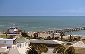 Namibia - Swakopmund - Pier on the Atlantic Ocean - view from Damara tower in the museum library Woermann haus