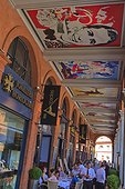 France, Toulouse, Les arcades, ceiling, paintings