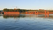 France, Toulouse, Saint Pierre bridge, sunset