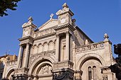 France, Aix en France, Provence, La Madeleine Church, facade,