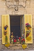 France, Arles, yellow shutters