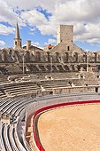 France, Arles, Roman amphitheatre, arcades, interior arena