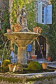 France, Provence, Luberon, fountain, village,