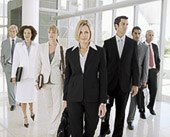 Group of businessmen and businesswomen
