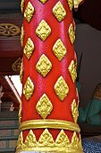 Thailande, Chiang Mai, wat phrathat doi suthep, détail d'un pilier