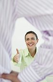Businesswoman extending hand in greeting