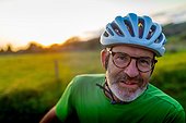 Portrait of a cyclist outdoors