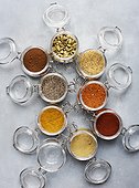 Spice jars from above