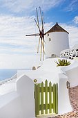 Traditional windmill, Santorini, Cyclades, Greece