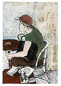 Man sitting in cafe
