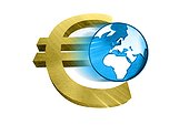 Globe with euro symbol