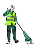 Illustration of a street sweeper