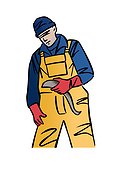 Illustration of a commercial fisherman