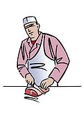 Illustration of a butcher