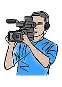 Illustration of a cameraman
