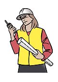 Illustration of female construction supervisor