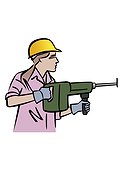 Illustration of female construction worker