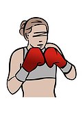 Illustration of female boxer