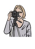 Illustration of female photographer