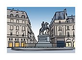 Illustration of Place des Victoires, Paris, France