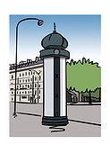 Illustration of a Morris column in Paris, France