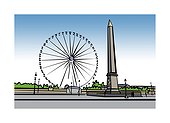 Illustration of Place de la Concorde in Paris, France