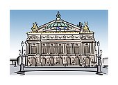 Illustration of the Opera Garnier in Paris, France