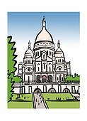 Illustration of the Sacré-C?ur in Paris, France