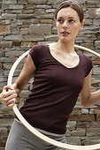 Young Woman Holding a Hoop