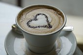Coffee with Foam in Heart Shape