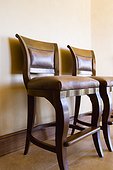 Leather and Wood Bar Stools