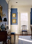 Formal Dining Room with Blue Walls