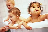 Children Taking Bath