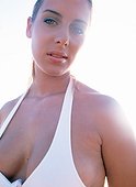 Young woman in bikini top