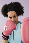 Young woman boxing