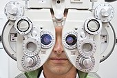 Patient getting a vision test