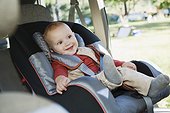 Baby boy in car seat