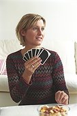 Woman holding Playing Cards