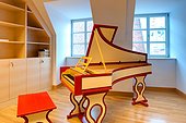 Harpsichord in a room of the University of Music, Vienna, Austria