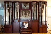 Organ in a room of the University of Music, Vienna, Austria