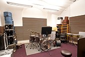 Drums in a room of the University of Music, Vienna, Austria