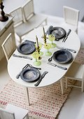 Dining table in dollhouse